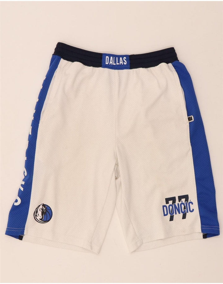 Pantaloni scurți sport NBA Dallas Mavericks pentru băieți 14-15 ani, mari, alb, color block