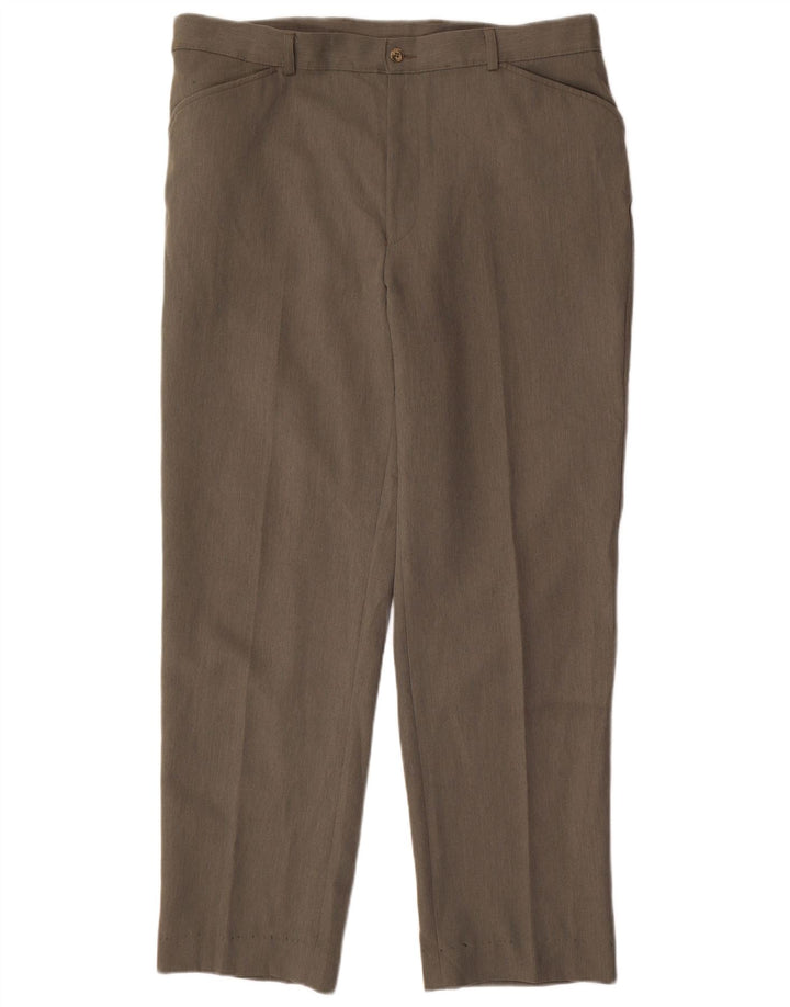 Farah Pantaloni Drepți Casual Bărbați L38 L31 Kaki Poliester