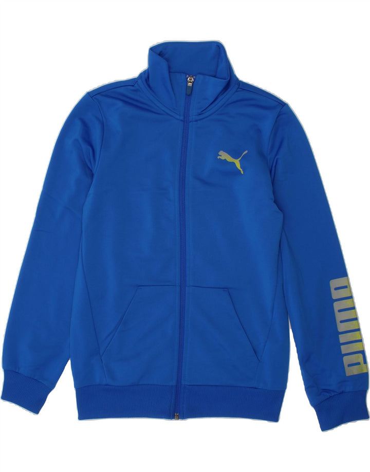 PUMA Boys Graphic Tracksuit Top Jacket 9-10 Years Medium  Blue Polyester Vintage Puma and Second-Hand Puma from Messina Hembry 