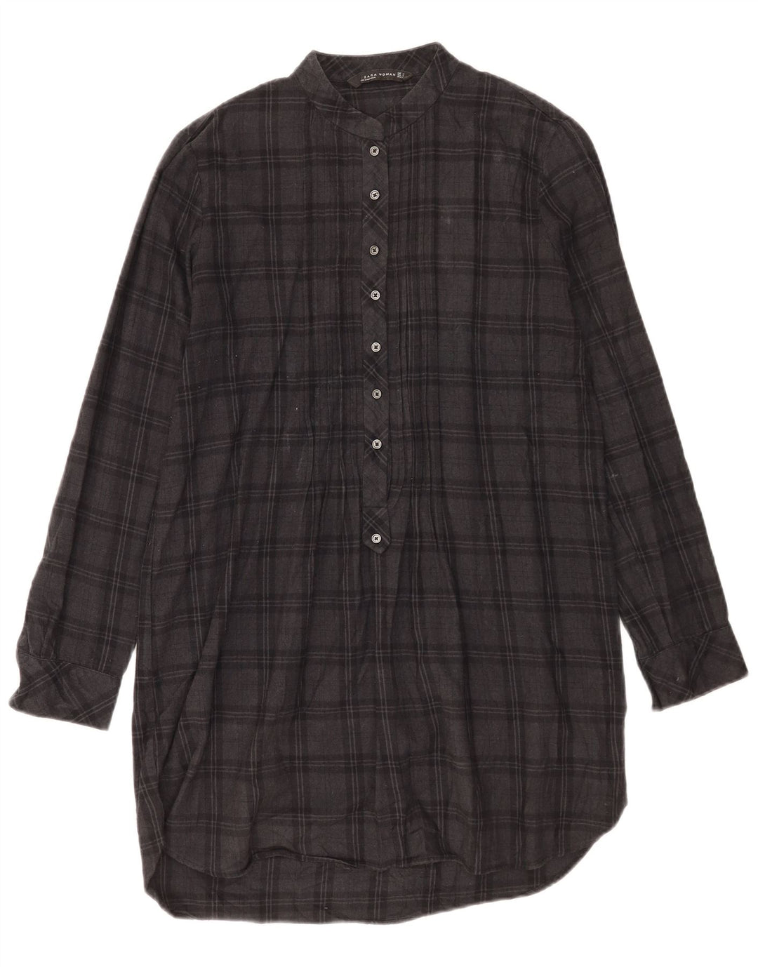 Rochie schimbătoare cu mânecă lungă pentru femei Zara UK 14 Medium Gri Check