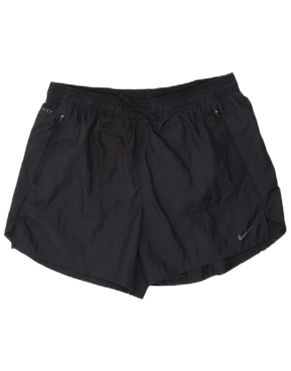 Pantaloni scurți sport Nike Dri Fit pentru femei UK 14 Medium Black Colorblock Nylon
