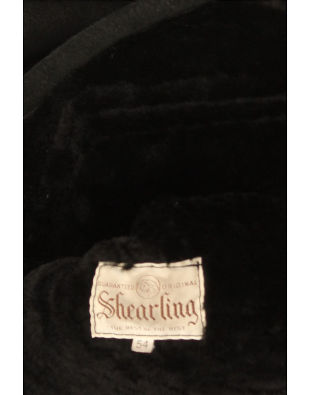 Jachetă vintage pentru bărbați din shearling IT 54 2XL negru din shearling