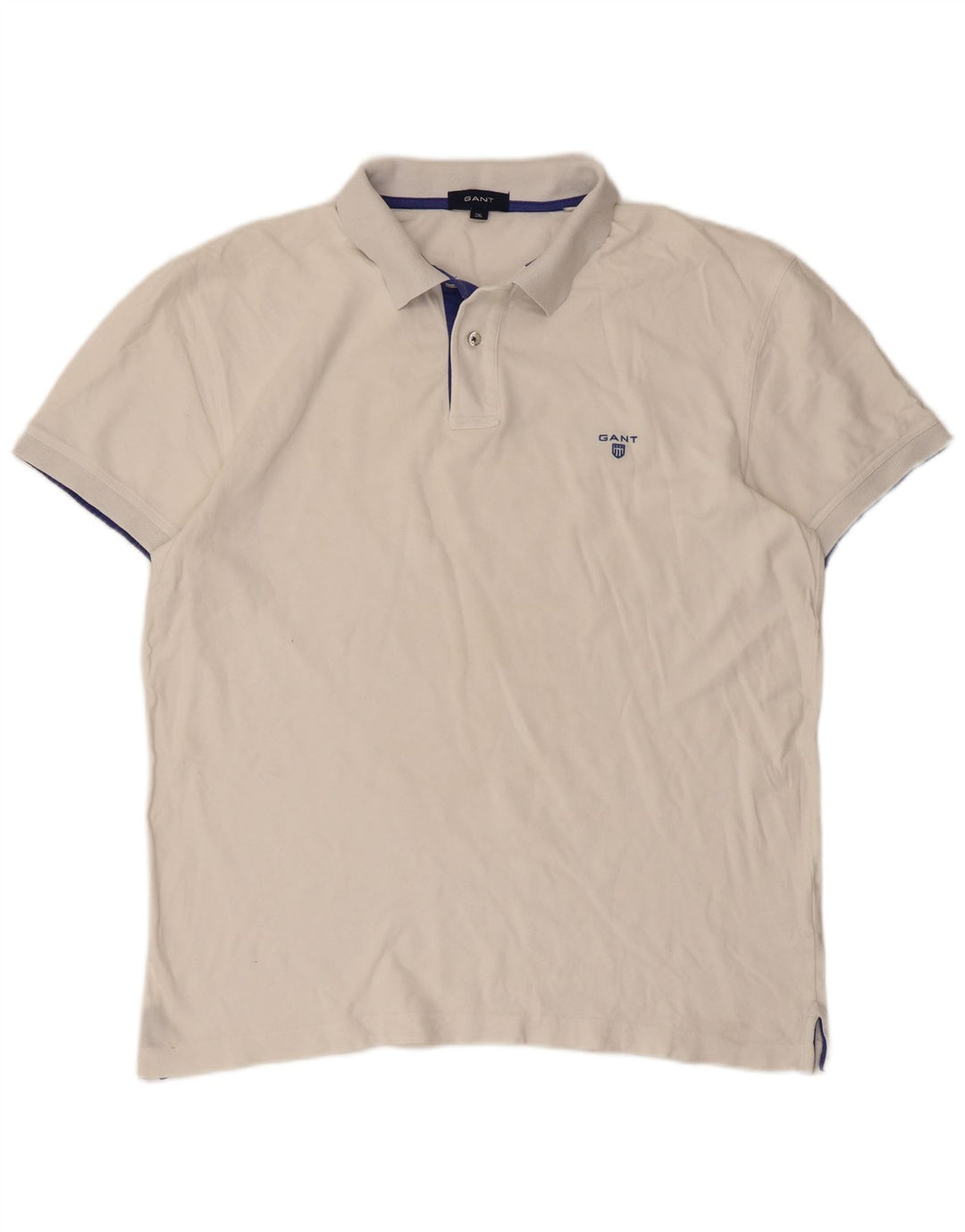 Tricou polo pentru bărbați Gant 2XL, bumbac alb, clasic