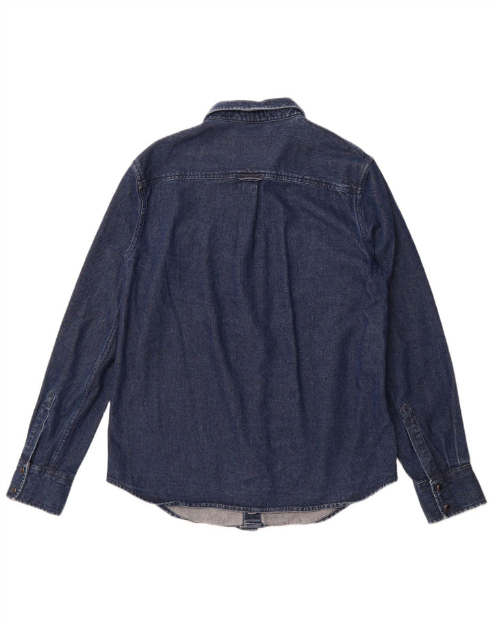 Cămașă de blugi pentru bărbați SUPERDRY din bumbac mare, albastru bleumarin