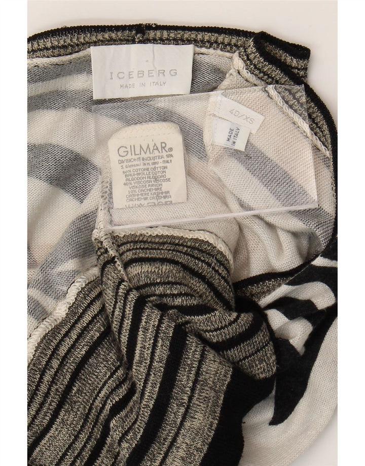 Pulover cardigan pentru femei ICEBERG UK 6 XS bumbac floral alb