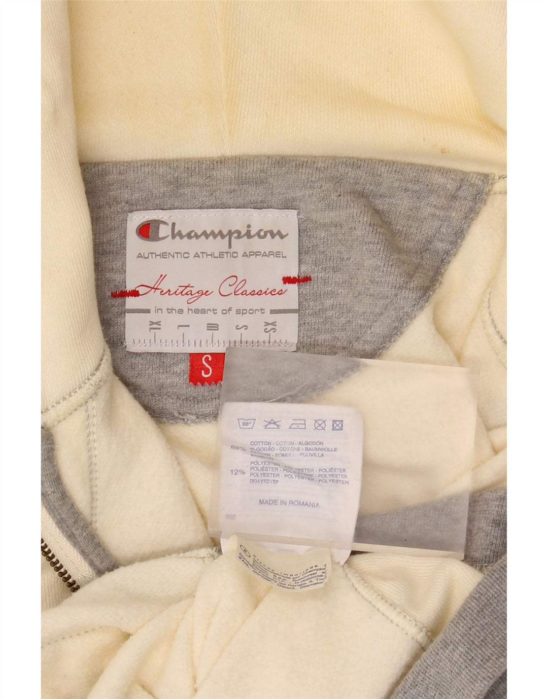 Pulover pentru femei Champion Heritage Classics cu fermoar cu glugă UK 10 Small Yellow