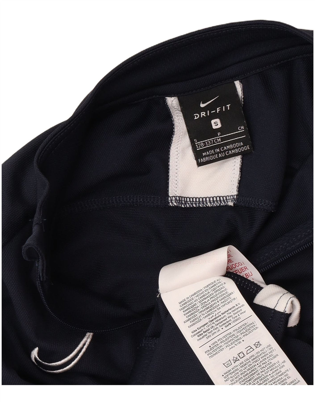 Jachetă de top pentru trening Nike Dri Fit pentru băieți 8-9 ani, poliester mic, albastru bleumarin