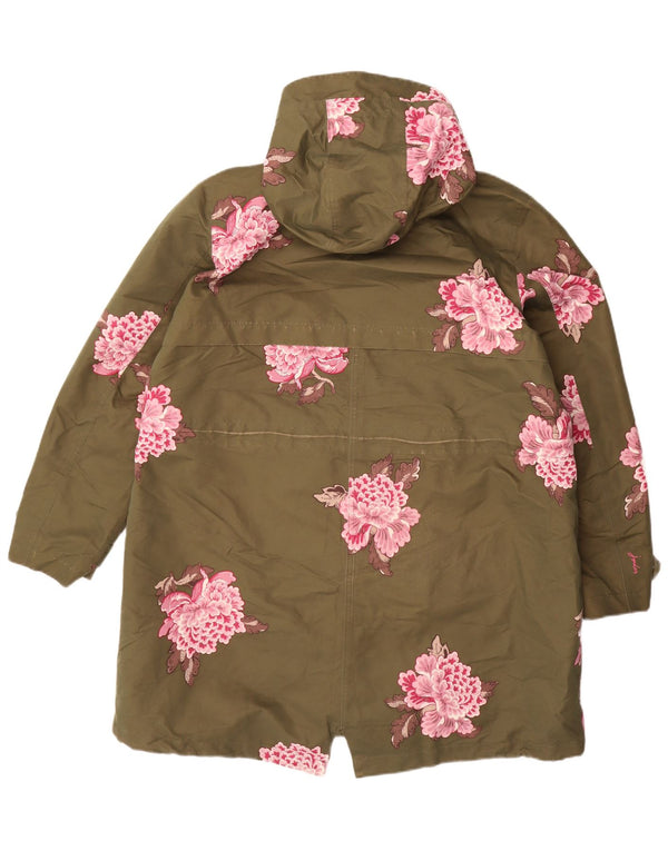 Pelernă de ploaie supradimensionată pentru femei cu glugă Joules UK 18 XL Kaki Poliester floral