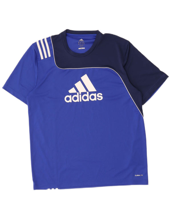 Tricou cu grafic Climalite Adidas pentru bărbați Top UK 44/46 Large Blue Colorblock