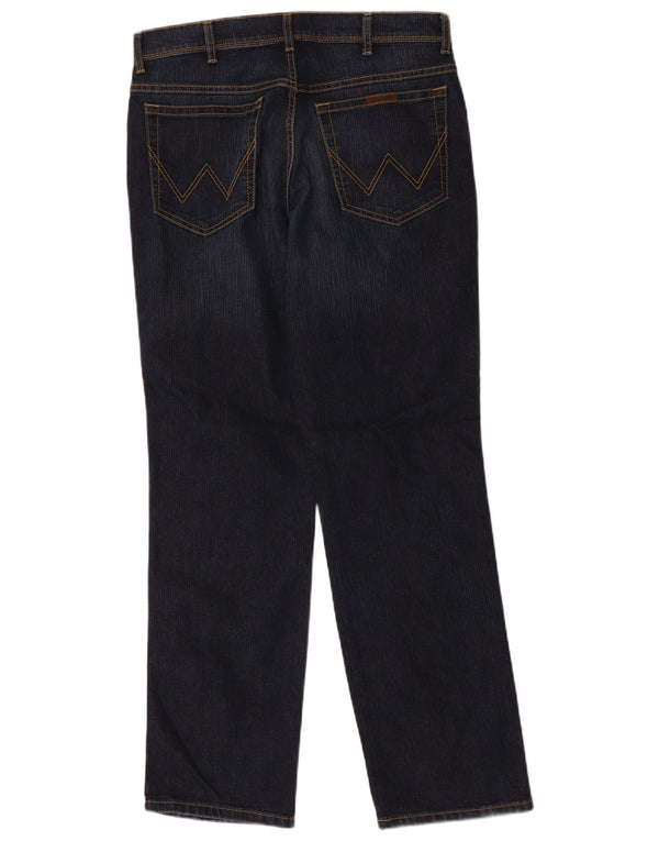Blugi drepti pentru bărbați Wrangler, cu ajustare normală, L34 L32, bumbac, albastru bleumarin