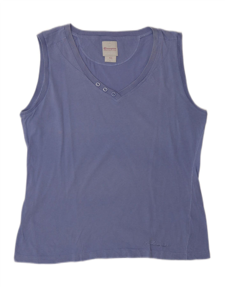 CHAMPION Womens Easy Fit Vest Top UK 18 XL Blue Vintage Champion and Second-Hand Champion from Messina Hembry 