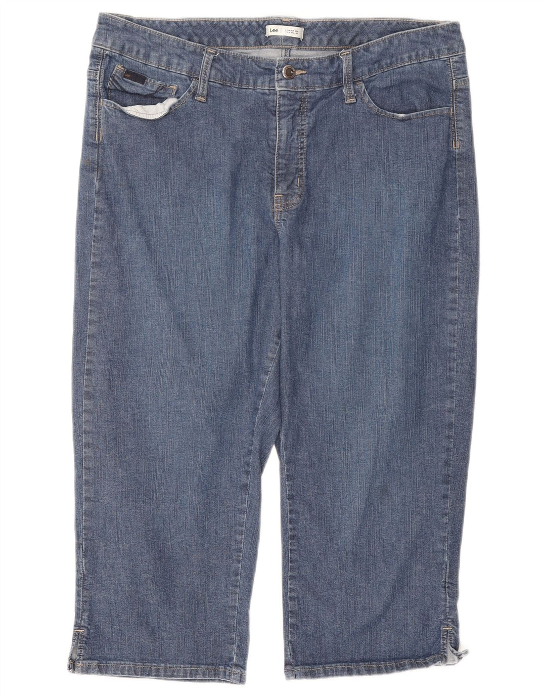 Blugi Capri dama Lee W34 L18 Bumbac albastru