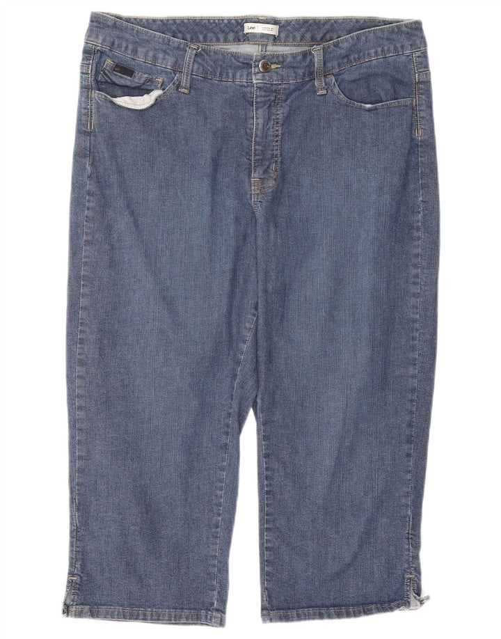 Blugi Capri dama Lee W34 L18 Bumbac albastru