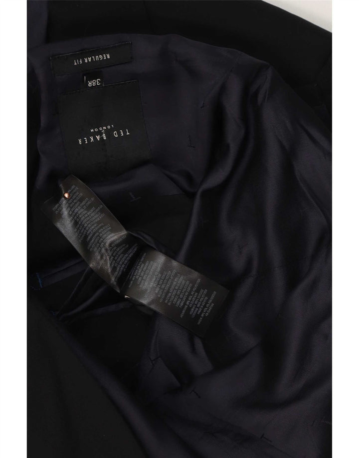 Jachetă pentru bărbați Ted Baker, cu 2 nasturi, cu ajustare normală, UK 38, bumbac negru mediu