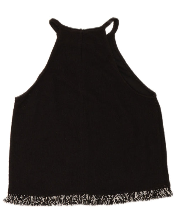 Zara Womens Trafaluc Crop Halter Top UK 10 Small Black