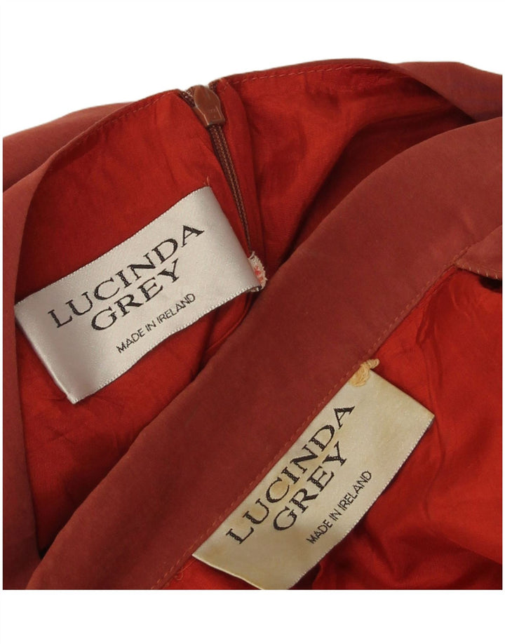 Set de 2 bucăți pentru femei vintage, 1 nasture, UK 16, poliester mare de culoare burgundă