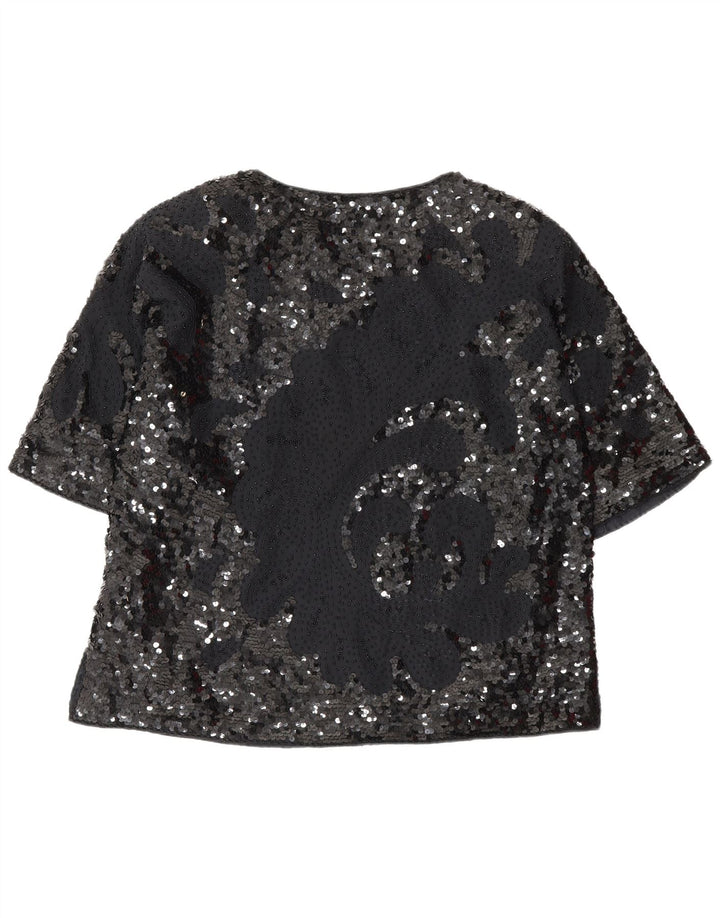 Bluză Vintage Femei Top IT 46 Large Negru
