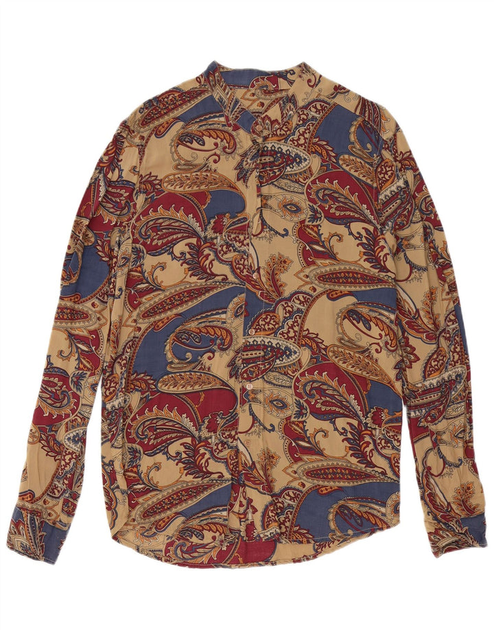 Cămașă Vintage bărbați Medium Multicolor Paisley Viscose