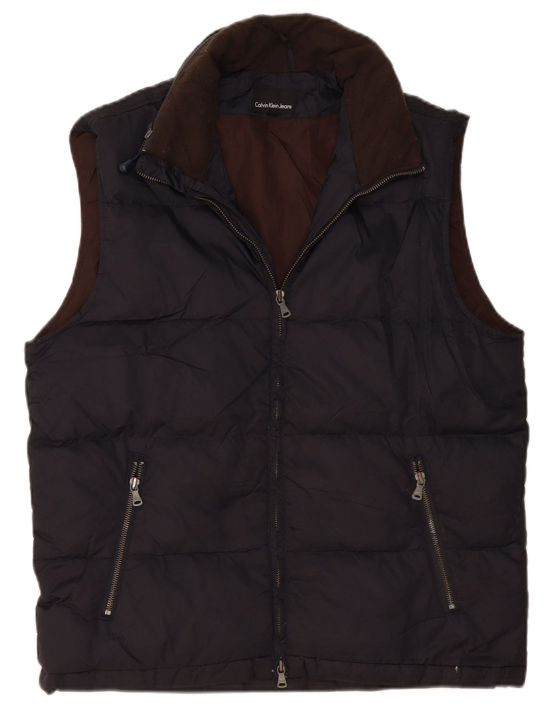 CALVIN KLEIN JEANS Gilet căptușit pentru bărbați UK 38 Medium Bleumarin Poliamidă