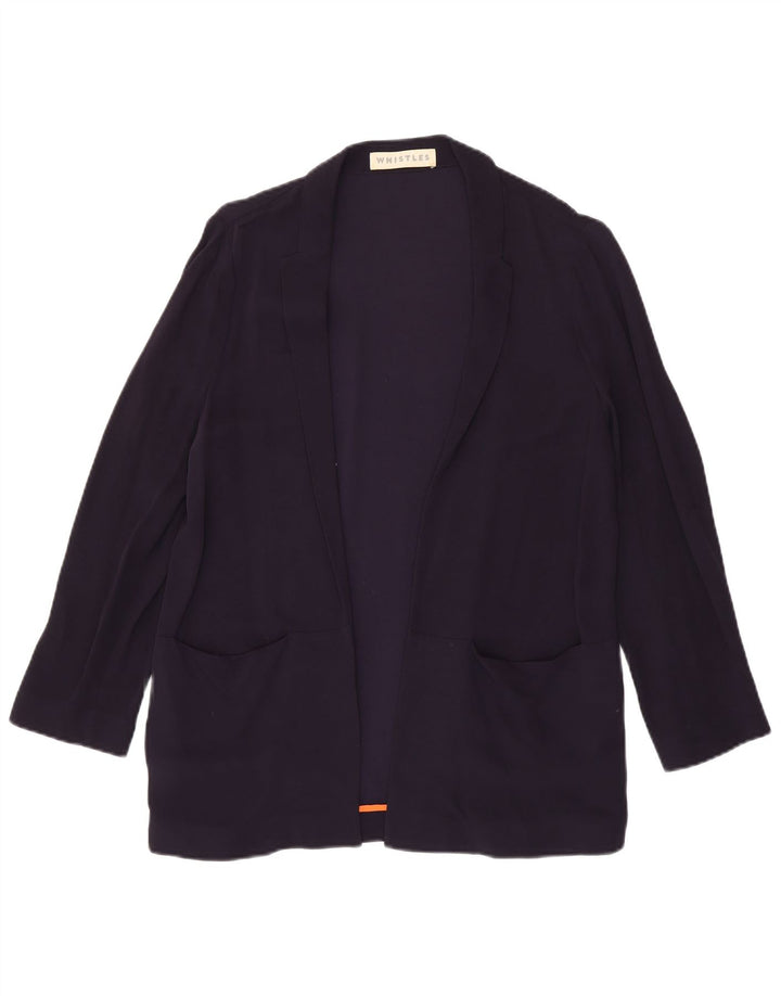 Jachetă blazer deschisă pentru femei WHISTLES UK 12 Medium Bleumarin Viscoză