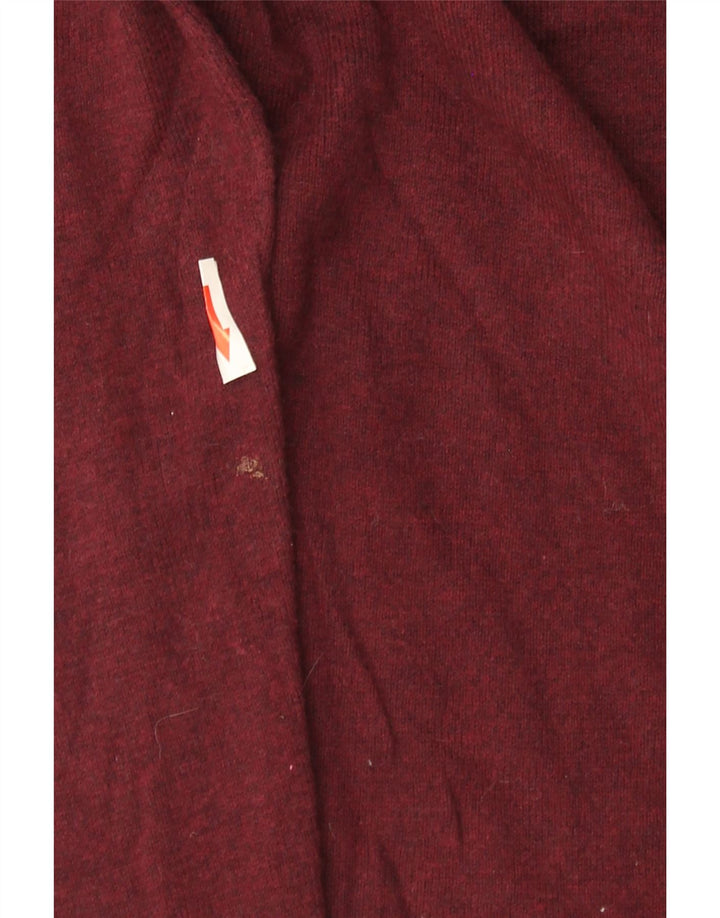 Pulover Superdry pentru bărbați, cu gât crew, bumbac mediu burgundă