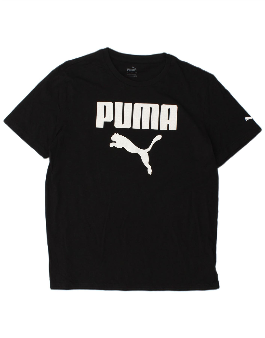Tricou grafic PUMA pentru bărbați Top mare din bumbac negru