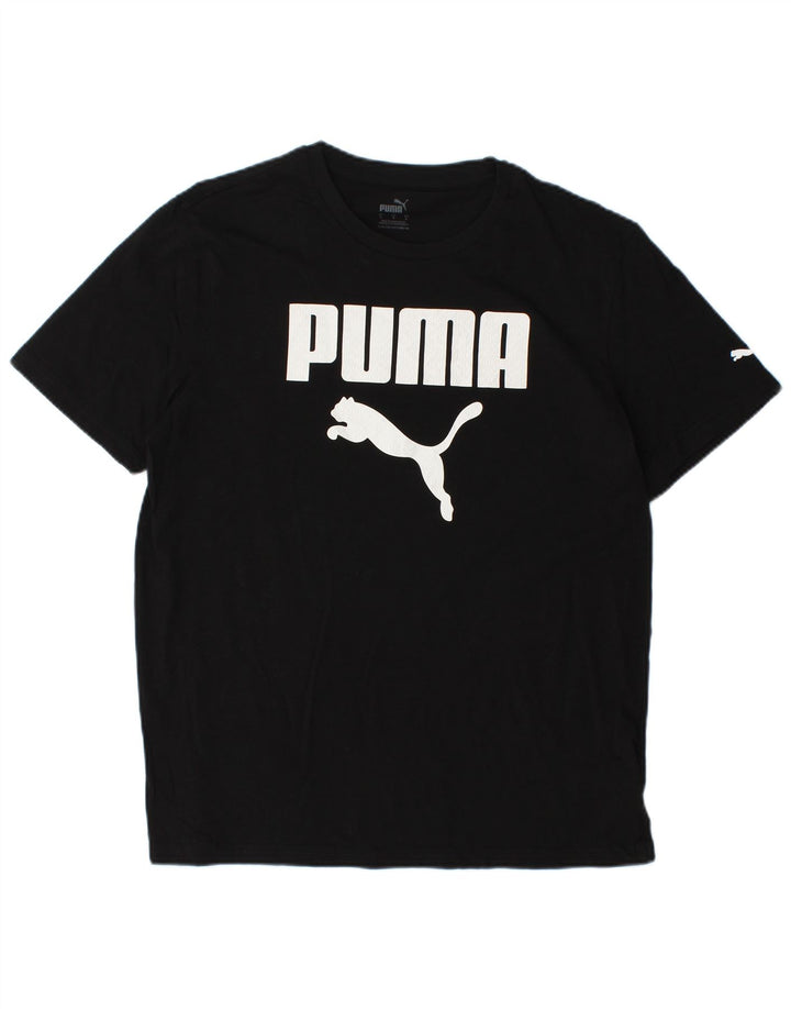 Tricou grafic PUMA pentru bărbați Top mare din bumbac negru