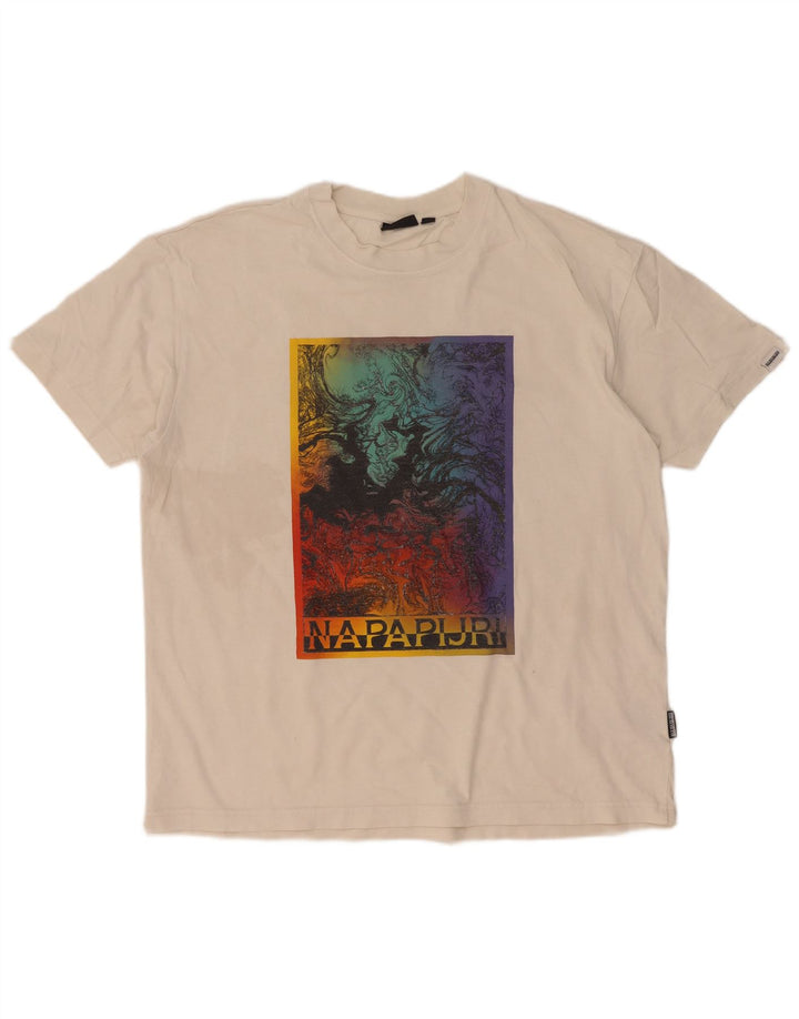 Tricou grafic pentru bărbați Napapijri Top Medium White