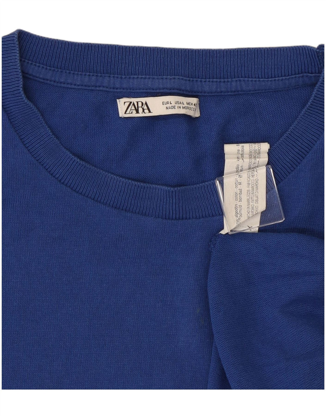 Tricou pentru bărbați Zara Top Mare Bumbac Albastru