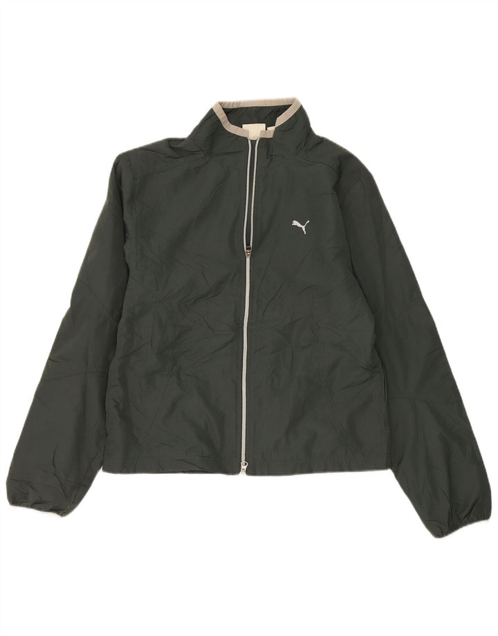 PUMA Womens Tracksuit Top Jacket UK 12 Medium Grey Polyester