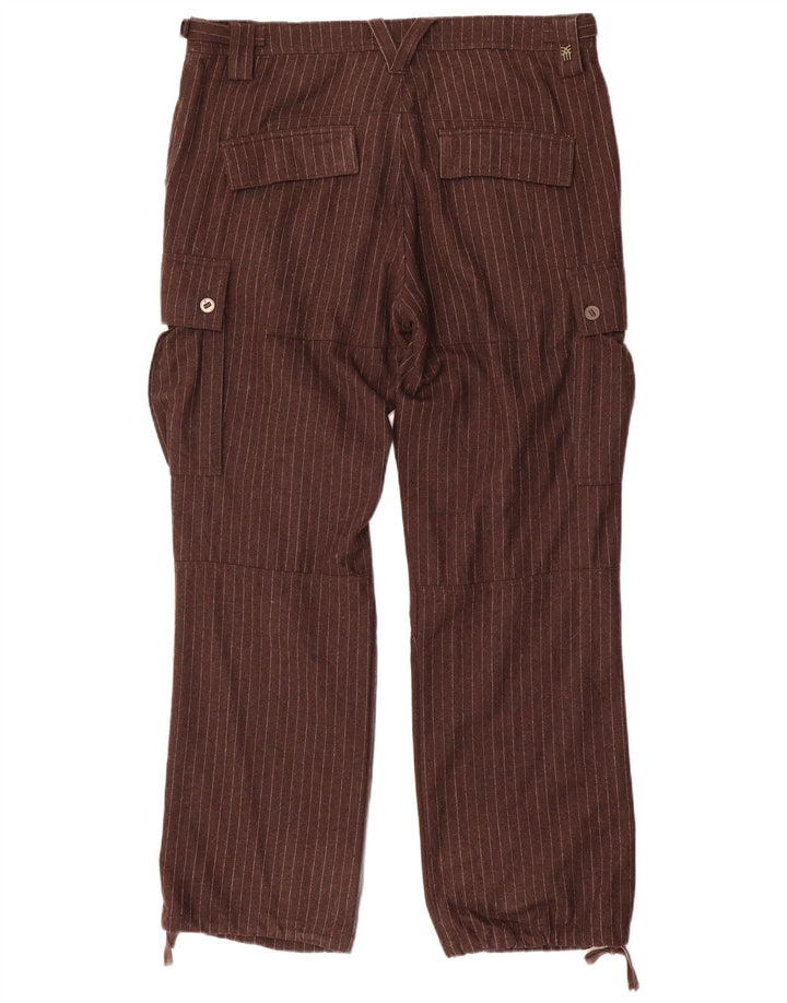 Pantaloni cargo drepti pentru bărbați Fenchurch L36 L33 Poliester cu dungi maro