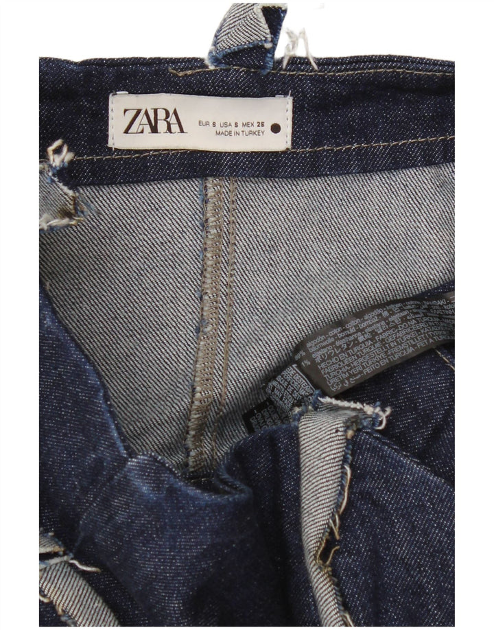 Salopetă de denim pentru femei Zara UK 8, bumbac, albastru bleumarin
