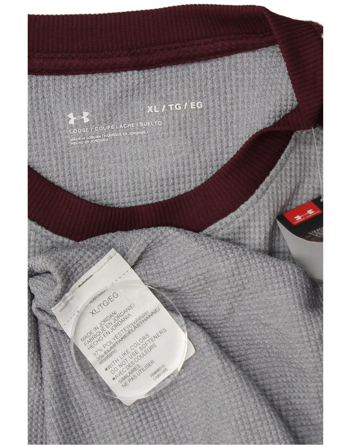 UNDER ARMOUR Top pentru bărbați cu mânecă lungă XL, gri, poliester color bloc