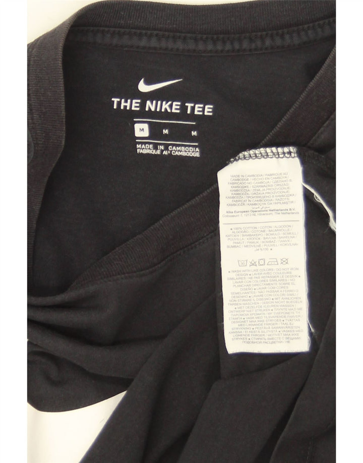 Tricou cu grafic Swoosh Nike pentru bărbați Top mediu din bumbac negru