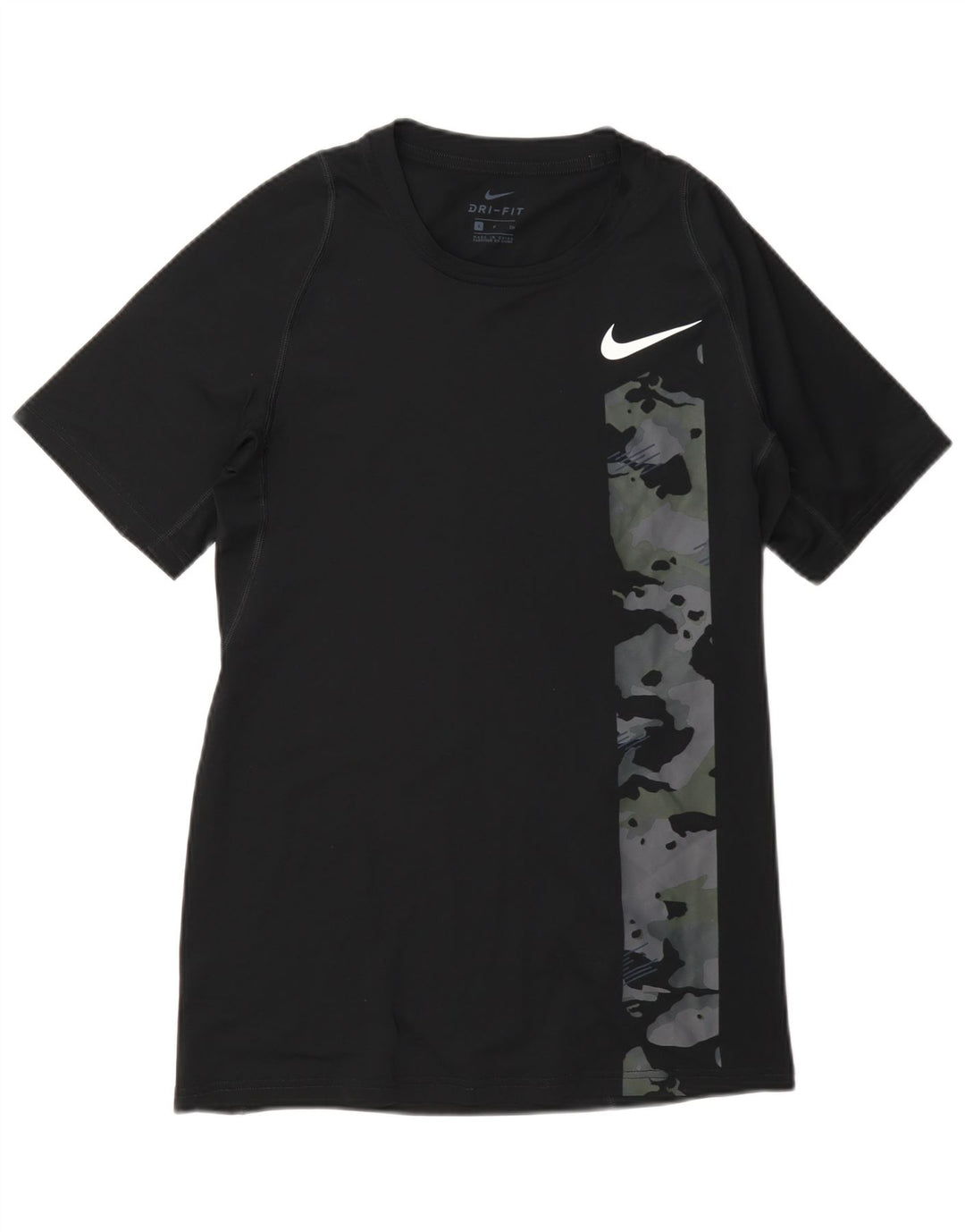 Tricou grafic Nike Dri Fit pentru bărbați Top mic, negru, poliester de camuflaj