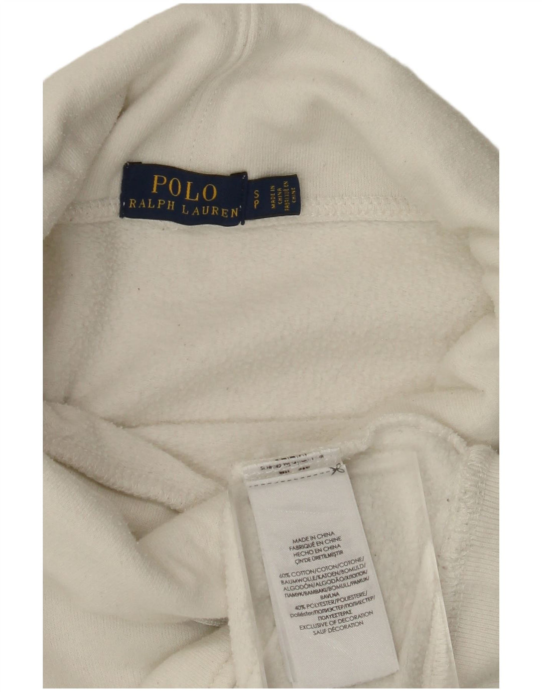 POLO RALPH LAUREN Pulover supradimensionat pentru femei UK 10 Mic Alb
