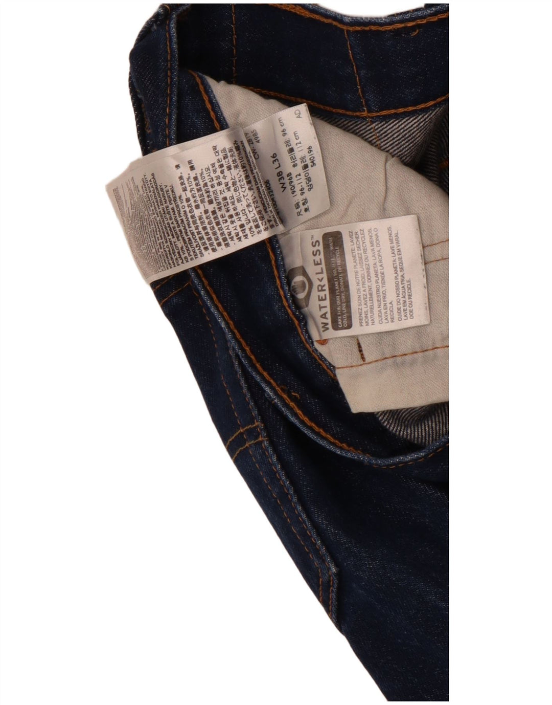 Blugi drepti pentru bărbați Levi's 501 W38 L36 Bumbac albastru