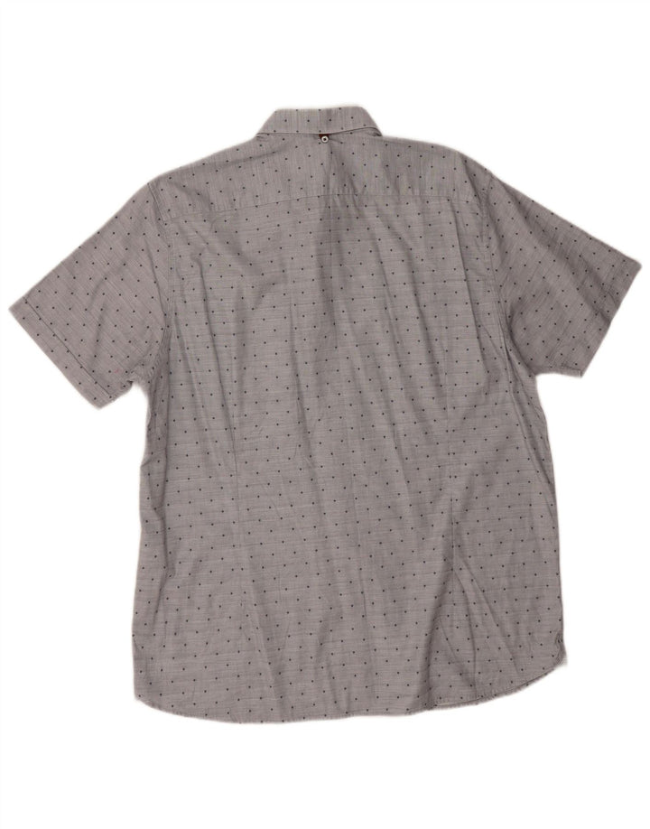Cămașă cu mânecă scurtă pentru bărbați Ted Baker Mărimea 5 XL bumbac cu pete gri