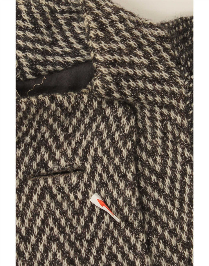 Vintage Womens Pardes UK 16 Large Grey Herringbone