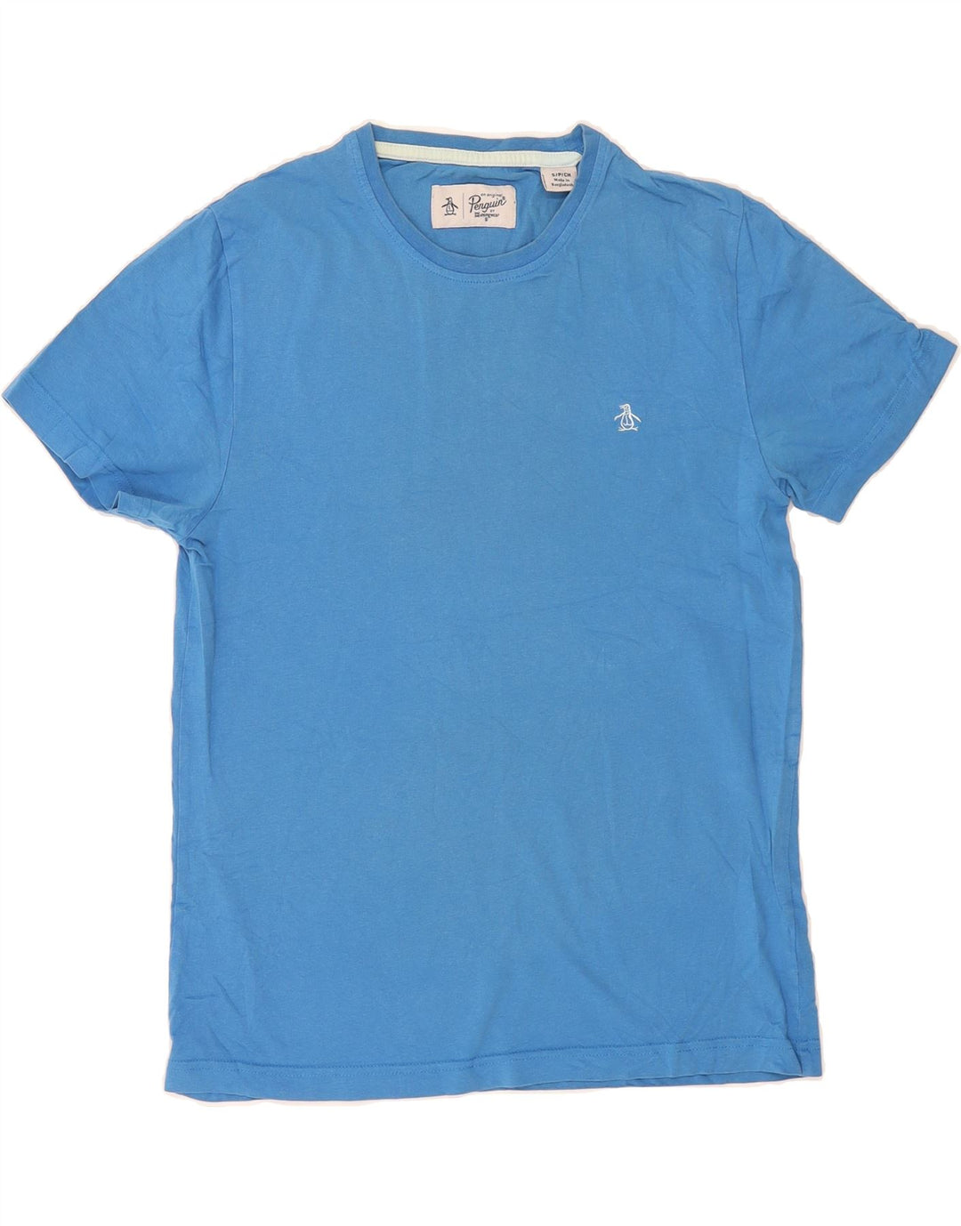 PENGUIN Mens T-Shirt Top Small Blue Cotton Vintage Penguin and Second-Hand Penguin from Messina Hembry 
