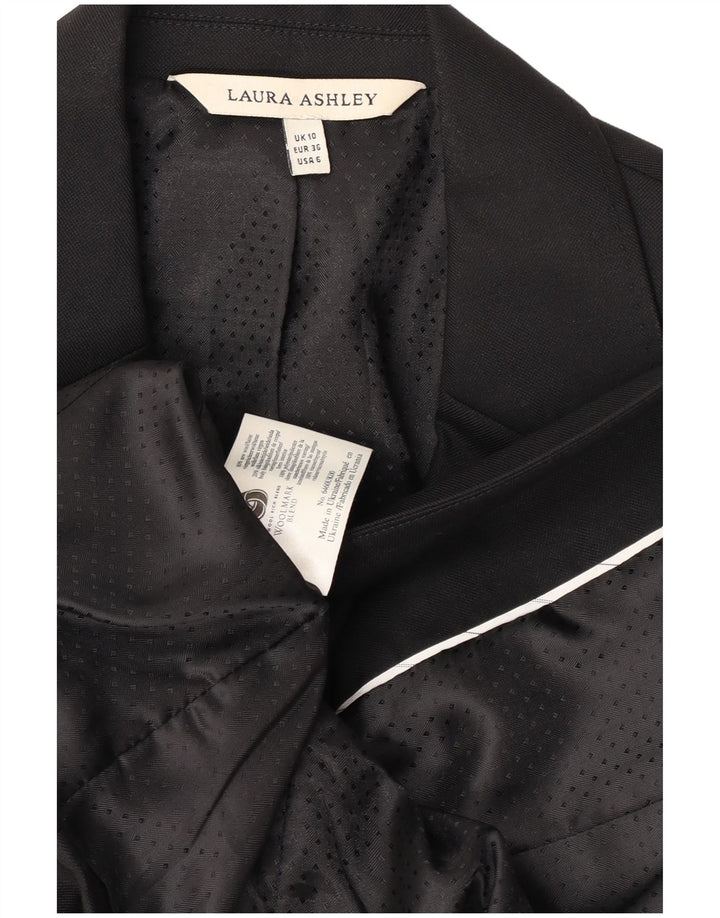 Jachetă blazer pentru femei Laura Ashley, cu 1 nasture, UK 10, lână neagră mică