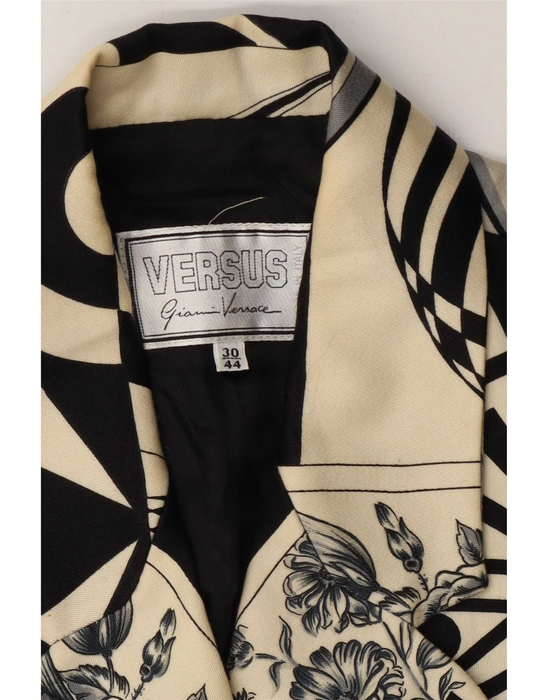 Versus By Gianni Versace Jachetă Blazer Femei Grafică EU 44 Mare Bej Des