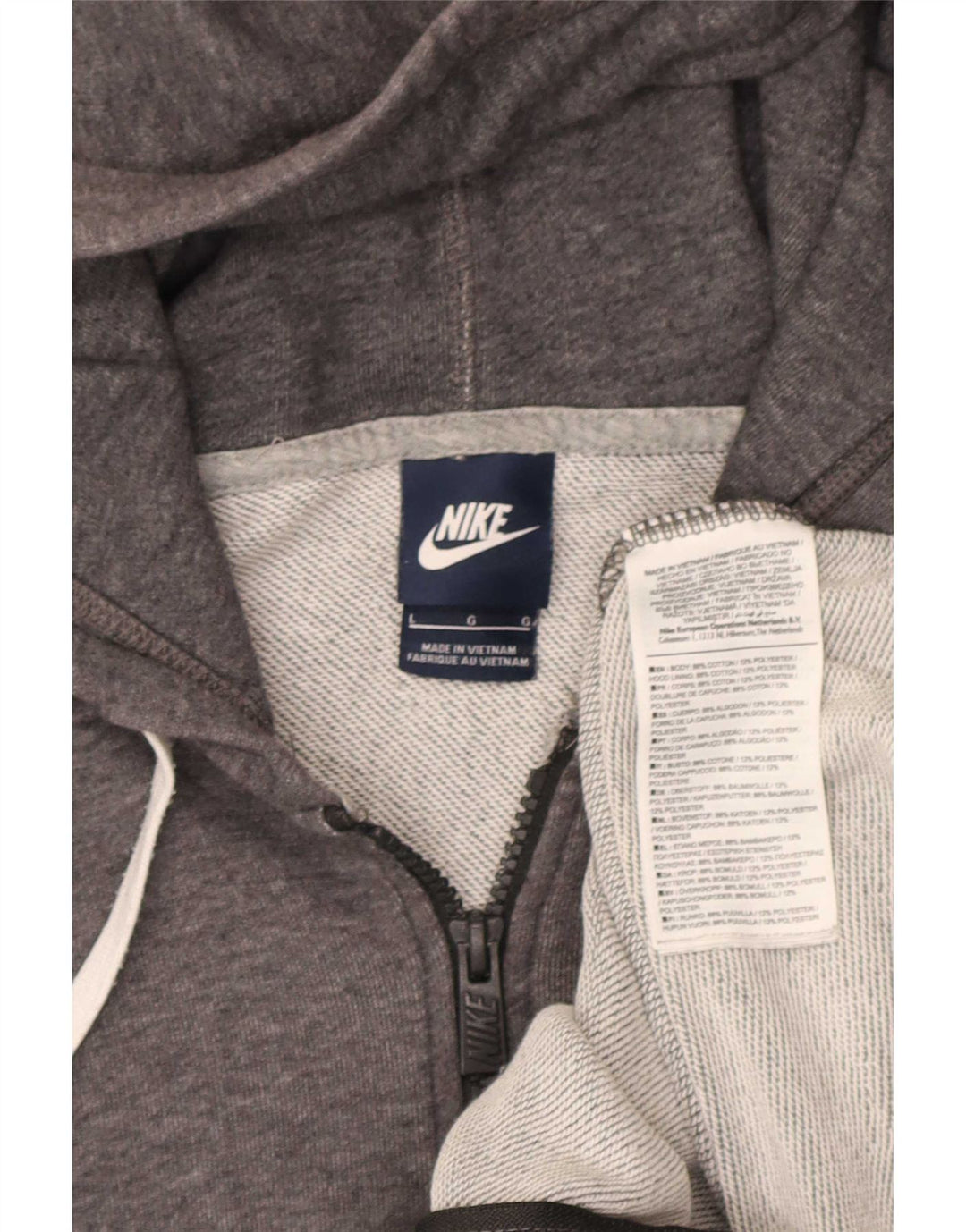 Pulover Nike pentru bărbați cu fermoar, bumbac mare, gri