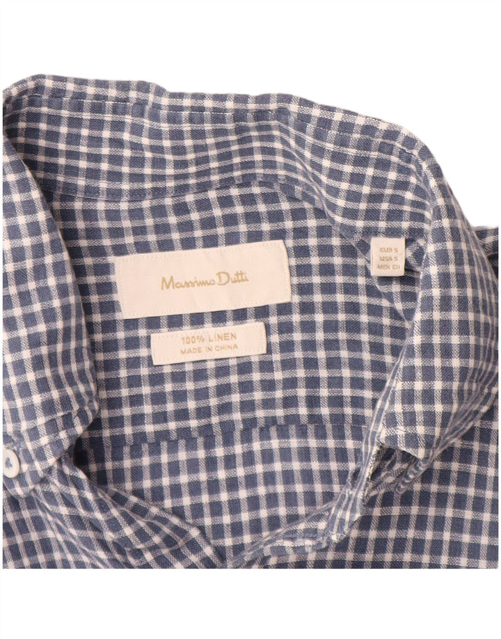 Cămașă Massimo Dutti pentru bărbați, in carouri albastre mici