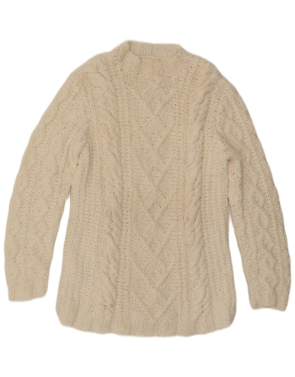 VINTAGE Pulover cu gât țestoasă pentru femei UK 16 Large Off White