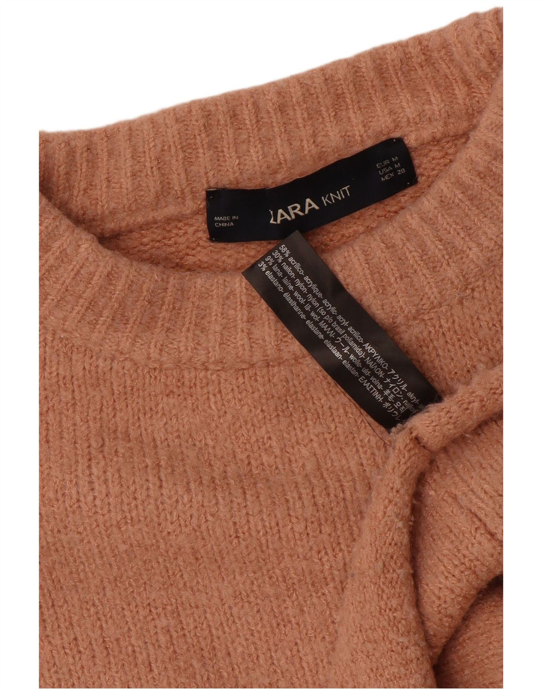 Pulover de damă Zara Crop Oversized Crew Deck Pulover UK 14 Maro Mediu