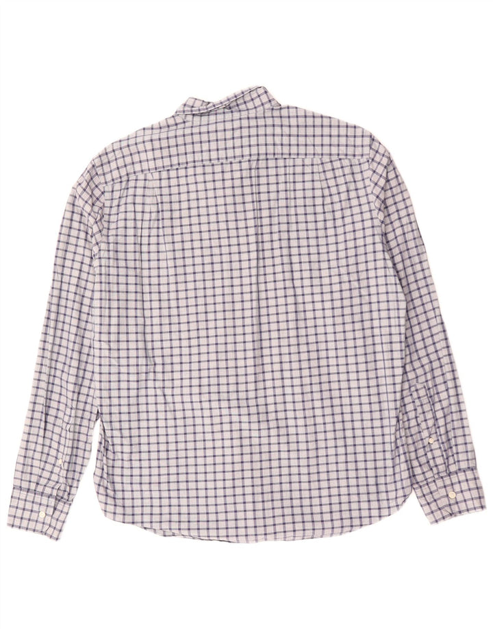 Cămașă subțire pentru bărbați J. CREW, mare, din bumbac cu carouri bleumarin