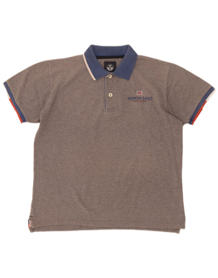Tricou polo pentru bărbați North Sails, mare, gri, bumbac color bloc