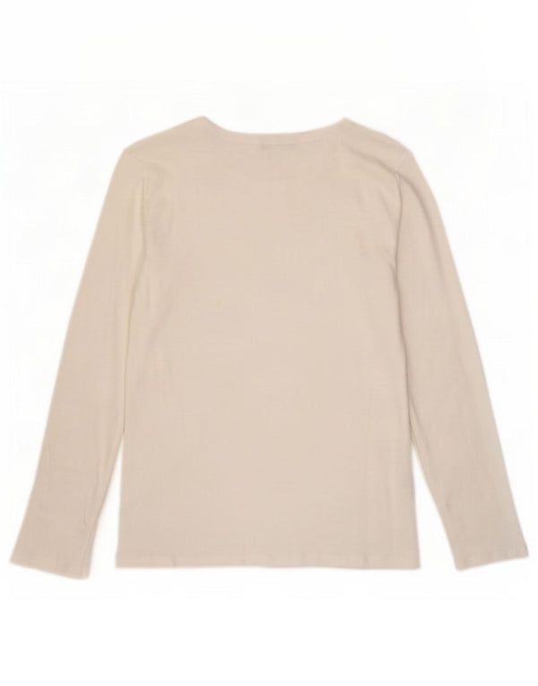 Top pentru femei Benetton cu mânecă lungă UK 10 Bumbac alb mic