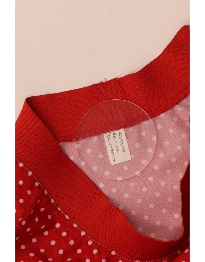 Fustă A-Line pentru femei Vintage Medium W28 Poliester cu pete roșii